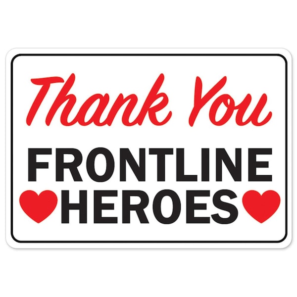 Public Safety, 48" Height, Peel And Stick Wall Graphic, 36" x 48", Thank You Frontline Heroes